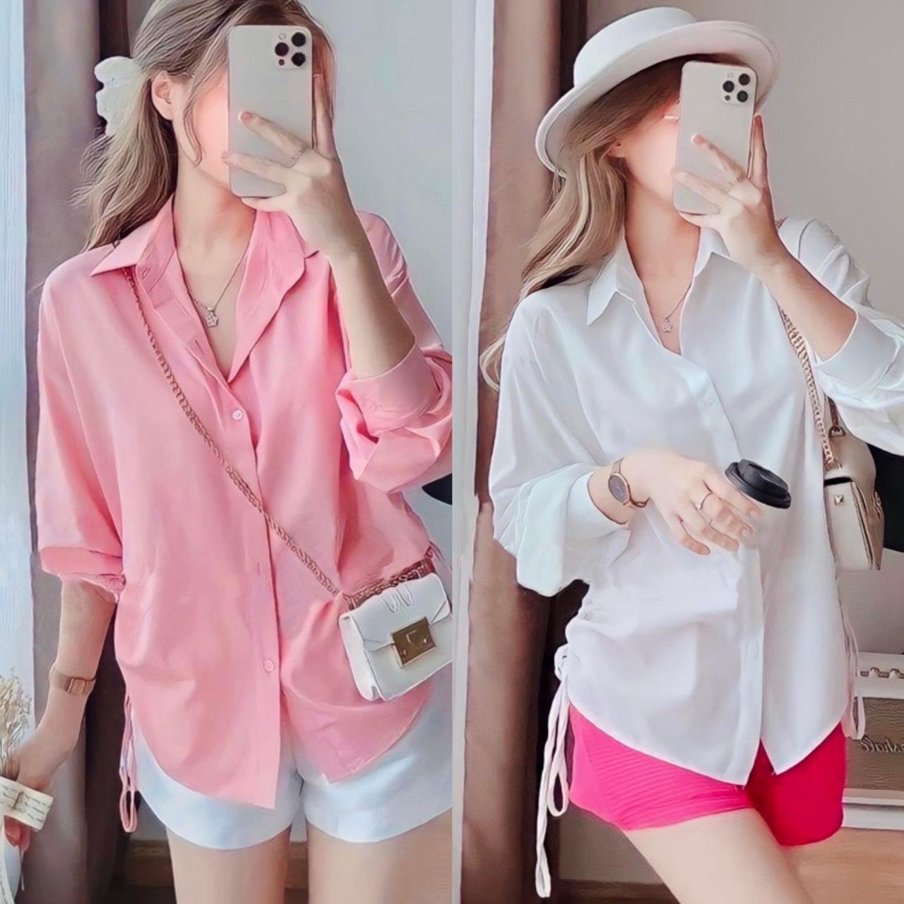 Thời Trang Bigsize Áo Sơ Mi Vải Lụa 50 - 100Kg Thanh Lịch Top Nữ Cotton Jean - A.1201