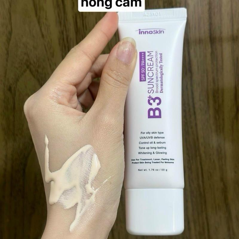 [Mẫu mới] Kem Chống Nắng B3 Innoskin Skincare SPF 50+ Nâng Tone đẹp , Kiềm Dầu, Kháng Nước size 50ML 6