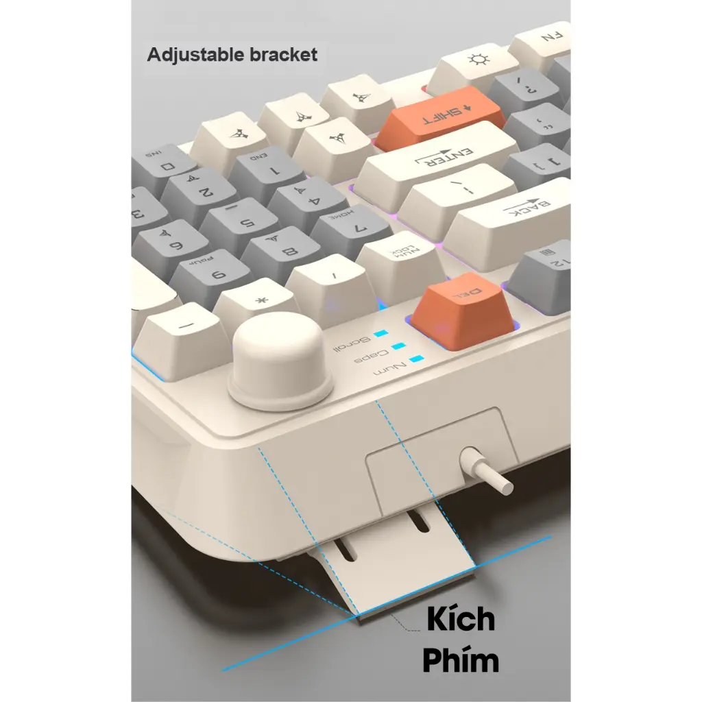 [ Giá sỉ ] Bàn phím giả cơ Gaming Xunfox K82 Có núm xoay - Led Rainbow - Keycap BPT - Phím cực êm không có tiếng | BigBuy360 - bigbuy360.vn