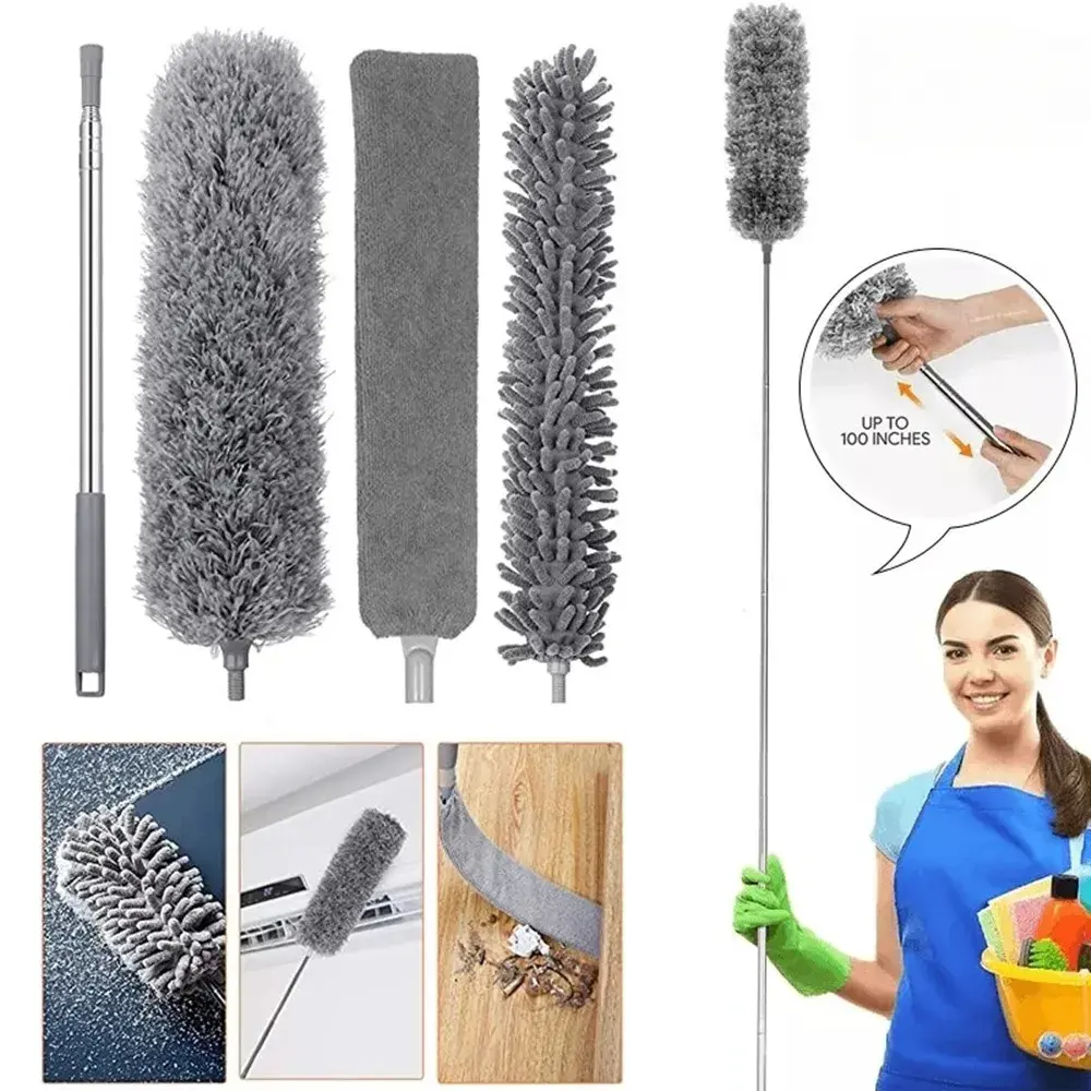 Microfiber Duster Brush Long Extensible Dusters Telescopic Dust Mite Collector Gap Dust Removal Duster Home Cleaning Tools