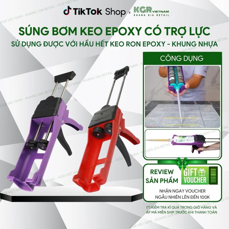  Dụng cụ bơm keo hai thành phần Dụng cụ thi công ron gạch với keo Epoxy bằng nhựa 