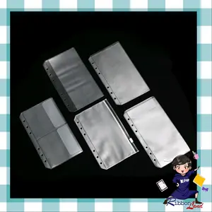 A6 Kantong Serbaguna Zipper Ziplock Binder 6 Ring Plastik
