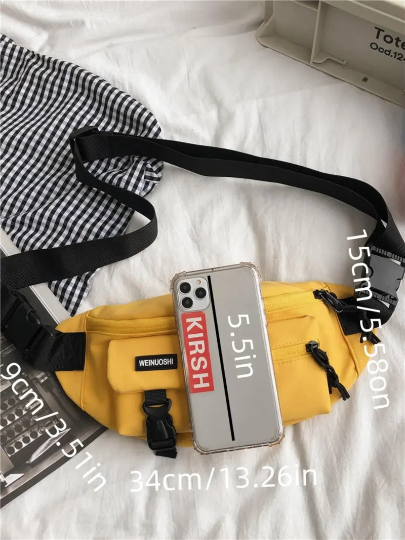 Product Introduction of Women's Casual Plain Fanny Pack, Fashionable Multi-pocket Waist Bag for Daily Used, Casual Trendy Versatile High-quality Daily Commuting Bag 1