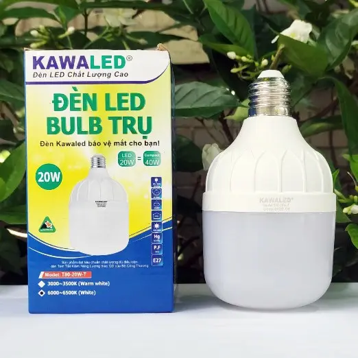 ĐÈN LED BULB TRỤ THÂN NHỰA LÕI TẢN NHIỆT NHÔM 20W 30W 40W 50W BẢO HÀNH 24 THÁNG 4