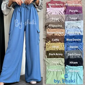 CARGO PANTS CRINKLE AIRFLOW BIG SIZE | CELANA CARGO JUMBO Melar Wanita Kulot Panjang Loose