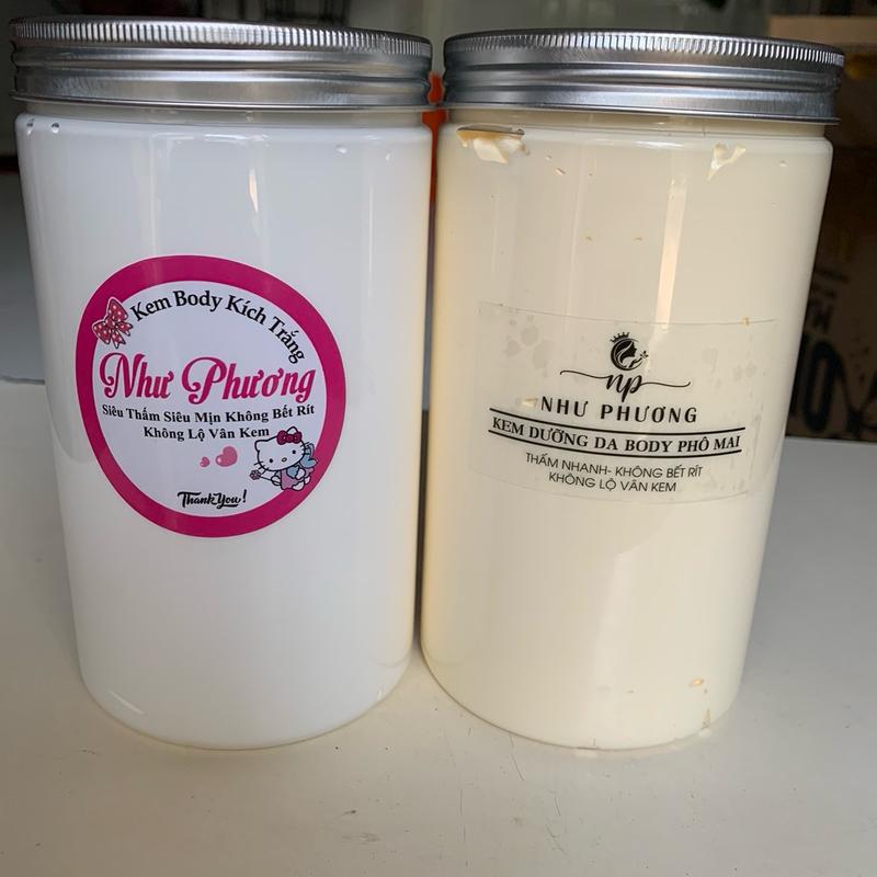 Combo 1kg kem body kích trắng + 1kg kem body dưỡng phô mai  Dưỡng Da Body Làm Đẹp Da