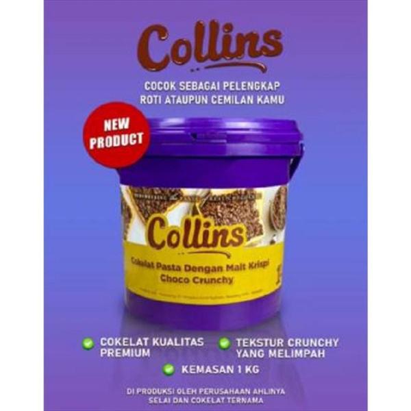 Collins Choco Crunchy 1 kg / Collins Dip Glaze / Collins Coklat / Collins Strawberry Susu Tiramisu Green Tea Taro 1 Kg 4