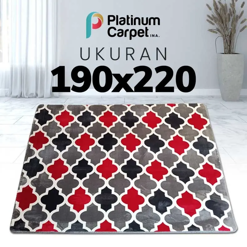 Karpet Busa Malaysia Empuk Dekorasi Modern Merk Dragon Bahan Carpet Kain Flanel Size 190x220 (JUMBO)