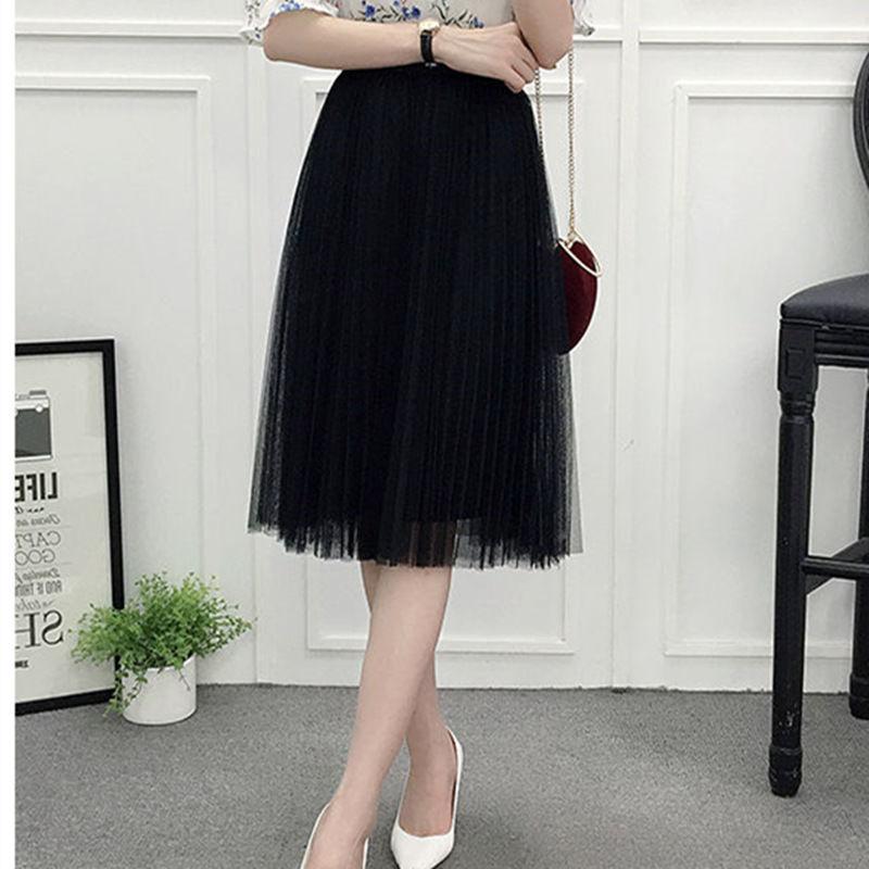 Product Introduction of Fashionable, elegant, casual, versatile mesh skirt, pleated skirt, A-line skirt, high waisted, slimming, versatile skirt, fairy skirt, small and fresh, large hem mesh skirt 13