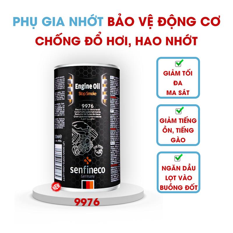 Senfineco 9976 Engine Oil Stop Smoke Phụ gia nhớt bảo vệ động cơ chống đổ hơi chống hao nhớt êm máy sử dụng cho cả xe máy Dầu và xe xăng- dung tích 300ml