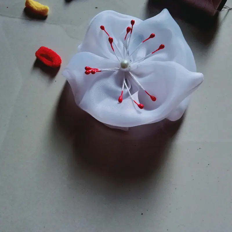 1 pcs jepit rambut wanita organza hias putik Katun Sintetis Santai Harian Clips 2