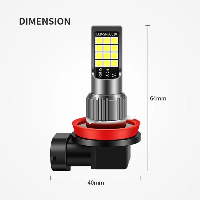 【COD+Ready Stock】Lampu Led Fog Lamp 35W 12V Mobil H11 Dua Warna Selalu Cerah, Putih + Cahaya Emas Lampu Mengemudi Bohlam Car 3