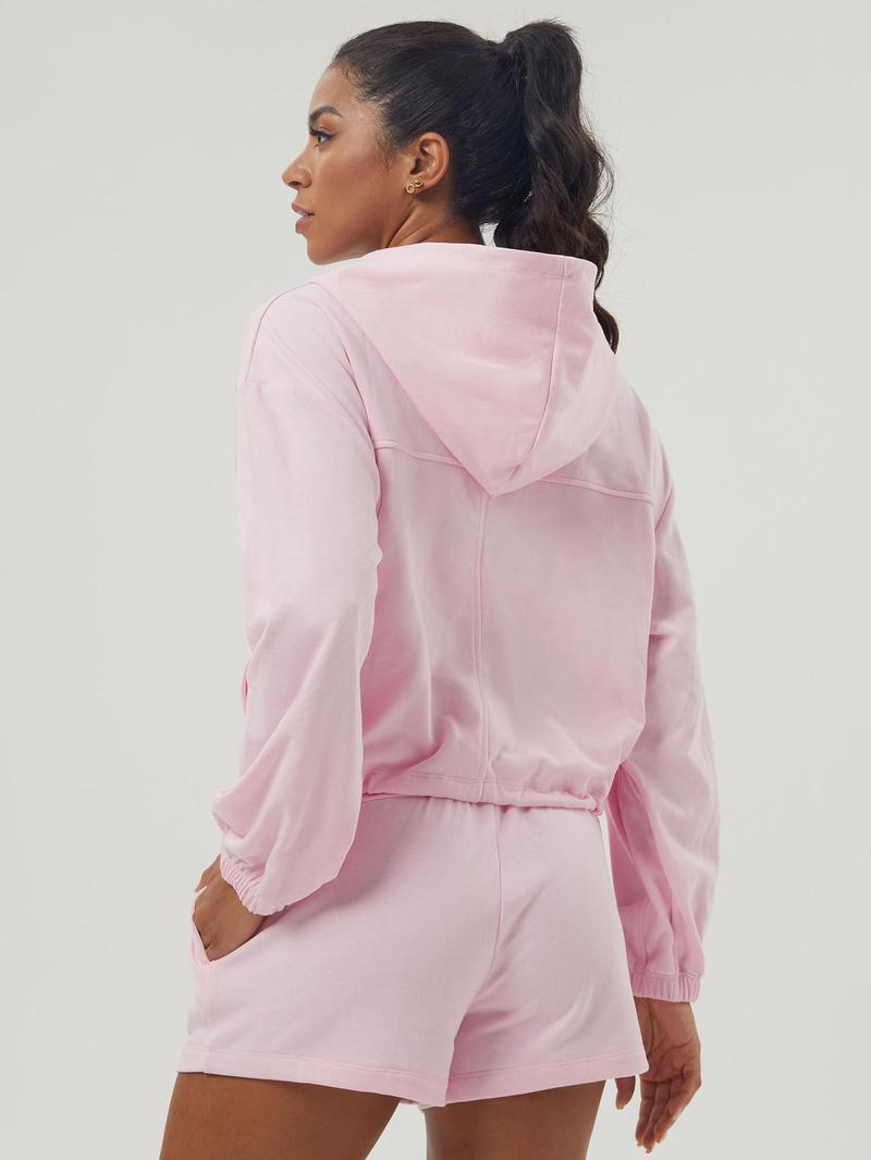 Product Introduction of Women's Solid Color Zip Up Hooded Sweatshirt & Drawstring Waist Shorts Sports Sweat Set, Casual Long Sleeve Zip Front Outerwear & Shorts, Ladies Sportswear for Indoor Outdoor Wear, Tracksuit 9