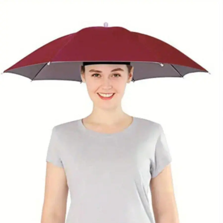 Umbrella Hat with Elastic Headband, Lightweight Hat Umbrella for Outdoor Sunny & Rain Dual-use,  Portable Waterproof Fishing Umbrella for Outdoor Christmas