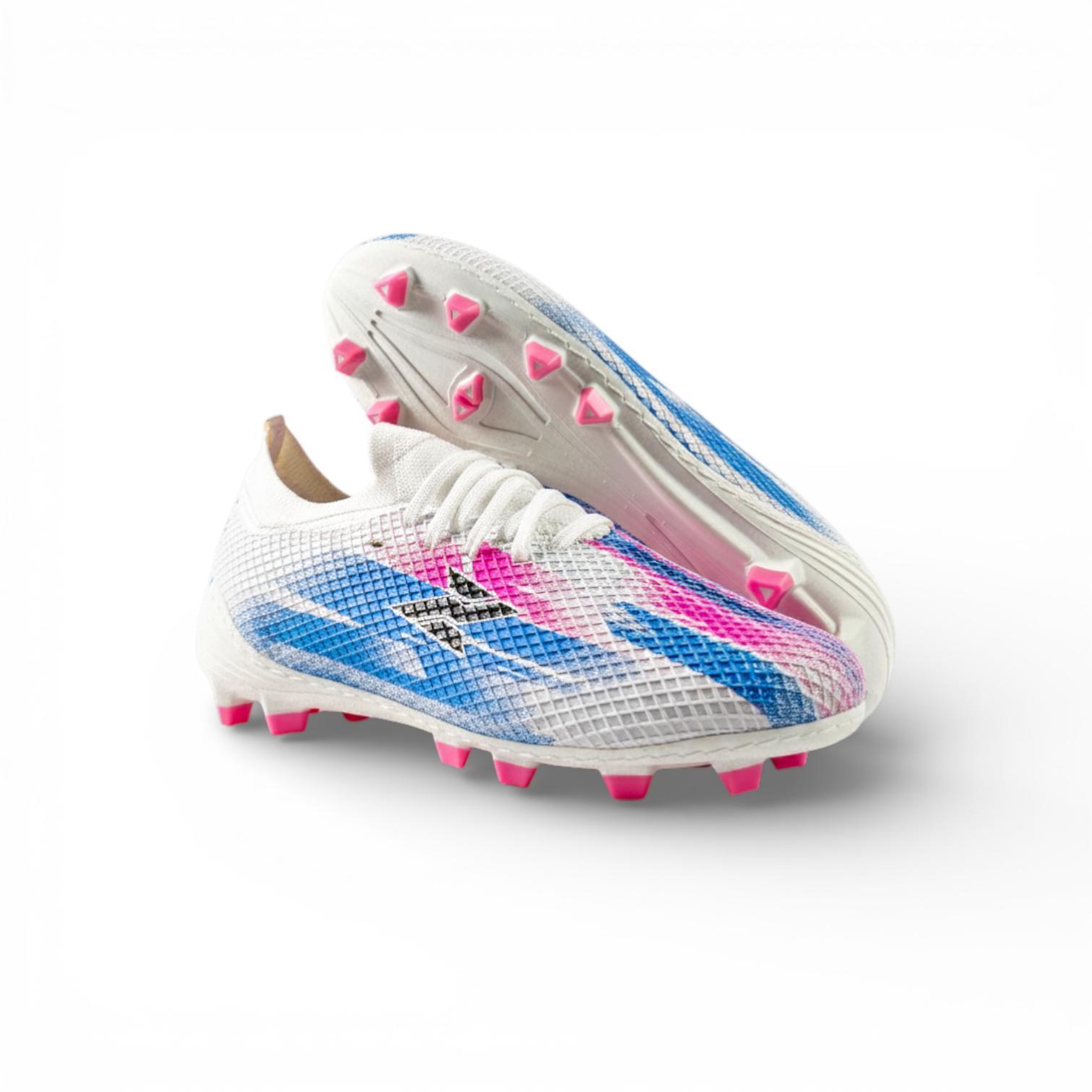 Zars - Sepatu Sepak Bola Nova Zenixspeed FG White/Blue/Pink Boots