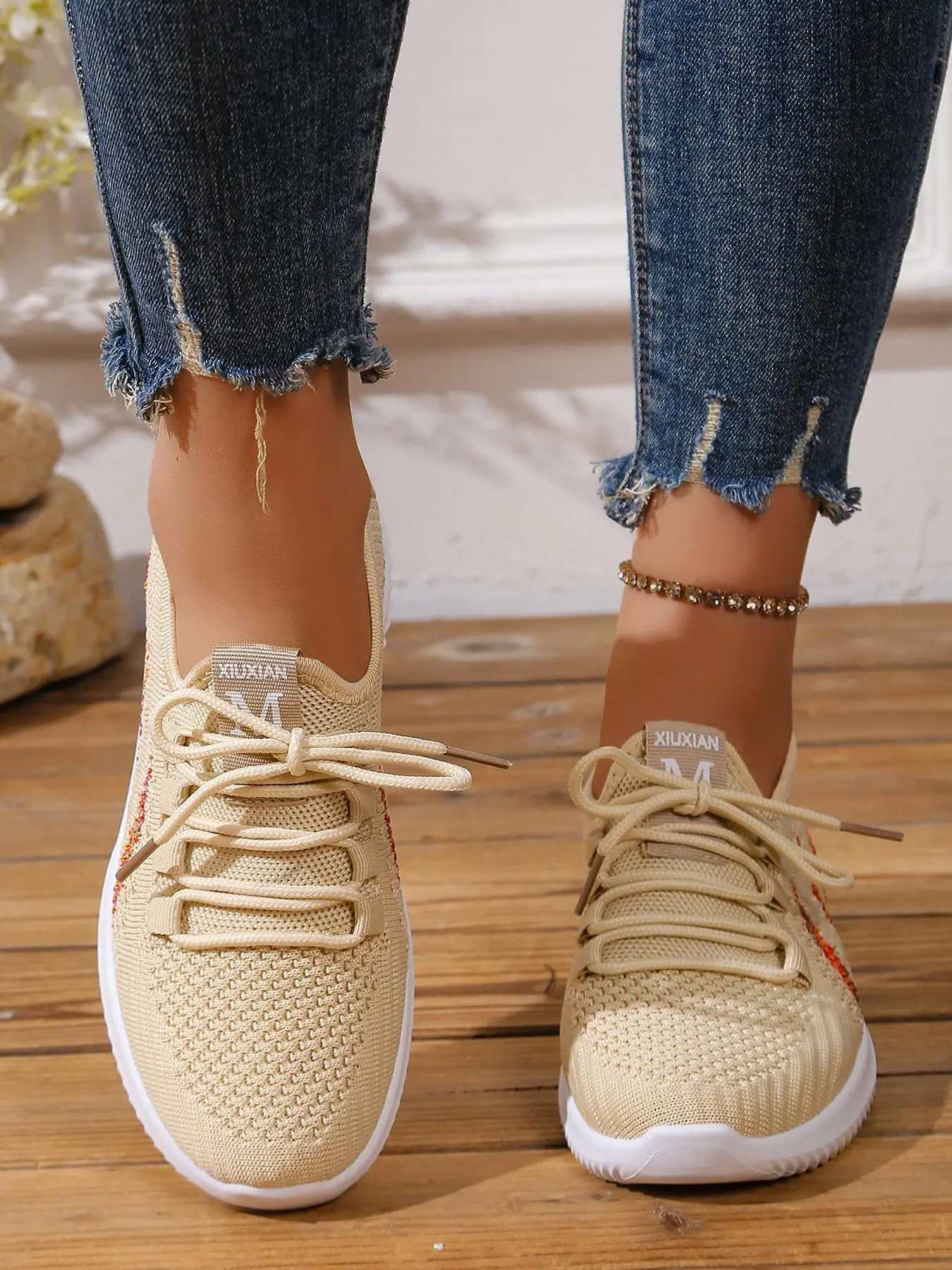 Women's Fashionable Breathable Mesh Sneakers, Casual Comfortable Sports Running Shoes, All-match Round Toe Shoes for Daily Wear