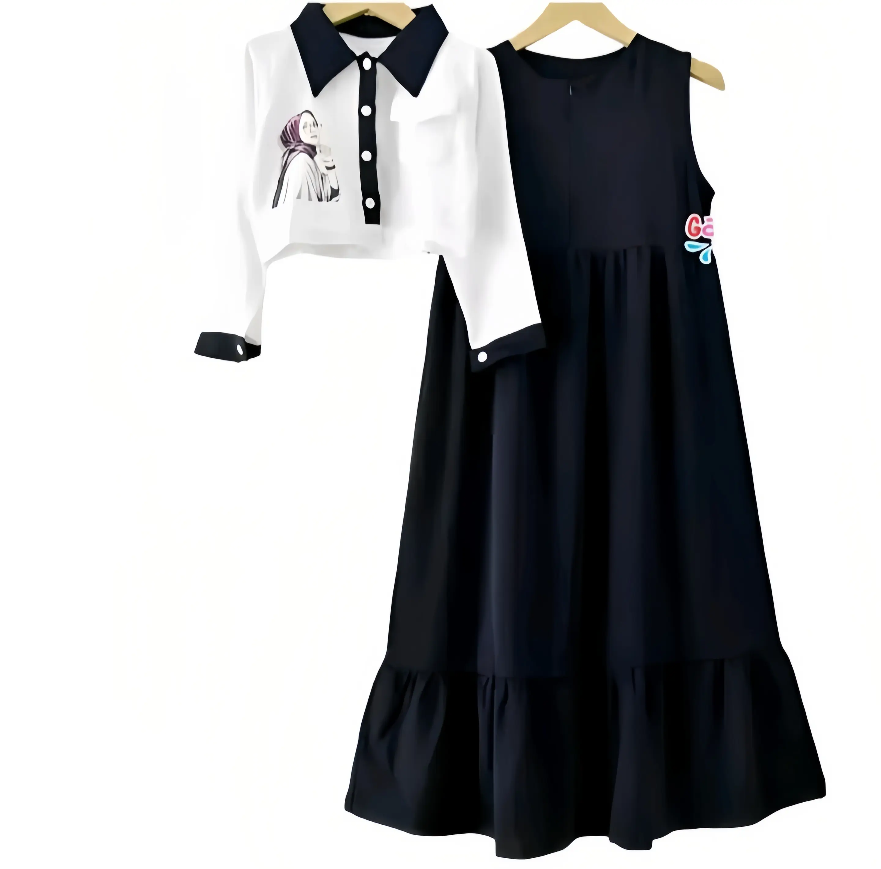 STELAN ANAK PEREMPUAN TERBARU 2023 OUTER DAN INER CRINKLE AIRFLOW Fashion Baju Setelan