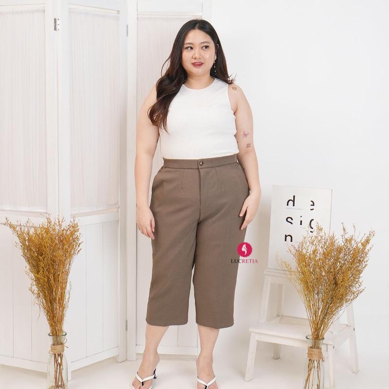 JISO CELANA WANITA POLOS PINGGANG KARET BAHAN KATUN DRILL 8148 1