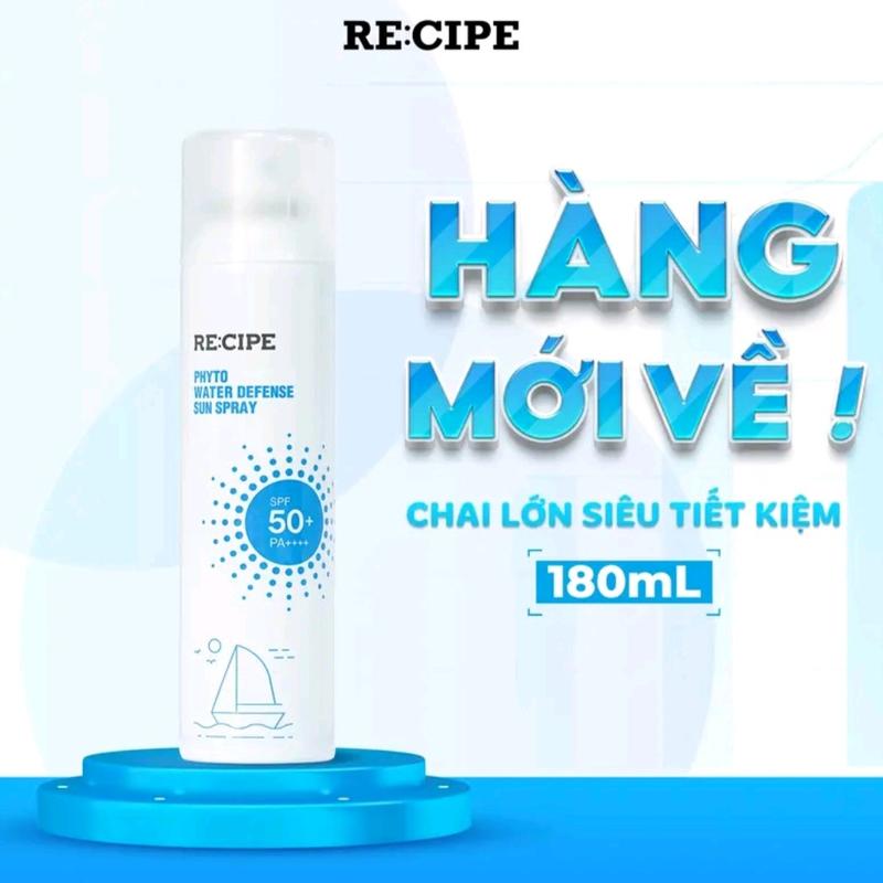 Xịt Chống Nắng Chống Nước RECIPE Phyto Water Defense Sun Spray SPF50+ PA+++ 180ml - Mới SPF 50 SPF 30 Kem dưỡng da Phun Tất cả các loại da Kem Chống Nắng Nữ Chăm Sóc Da Sunscreen Sun Cream