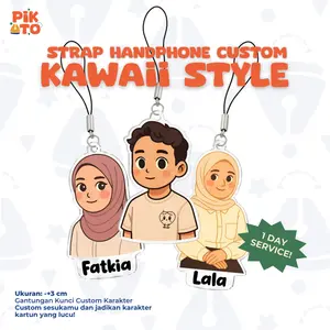 PIKATO Phonestrap Free Custom Foto Acrylic Premium Gantungan Tali HP Print UV