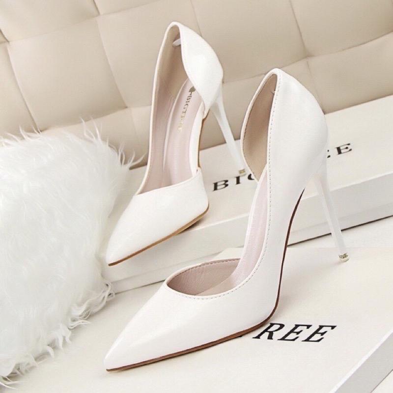 Giày Cao Gót Hở Eo 7P, 9P Mũi Nhọn - Hàng VNXK Cao Cấp - Full Size 34- 42