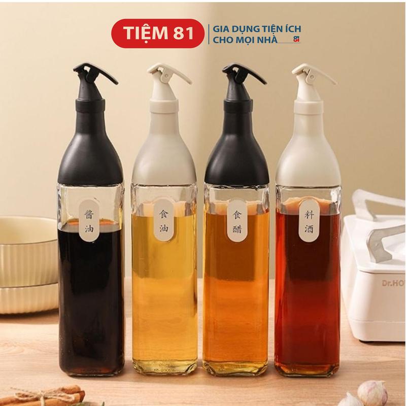 Chai thủy tinh đựnġ dầu ăn chiết rót dầu 500ml phong cách bắc âu