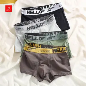 Yooyi Boxer Celana Dalam Pria Dewasa Fashion Men Hello On Me Cook High Quality Remaja Jumbo Sampan Katun Bahan Adem Lembut 3XL 4XL 018 boxer  priamurah