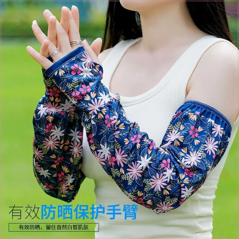 Tay Áo Cánh Tay Áo Lụa Lạnh Mùa Hè, Dành Cho Nữ, Tay Áo Chống Nắng, Thoáng Khí Và Chống Tia UV, Thiết Kế Ngón Tay, Nhẹ, Vừa Vặn Rộng Rãi, Thoải Mái Khi Đi Du Lịch bao  tay bao  tay  dài tất  tay  chống  nắngbao tay dài chống nắng