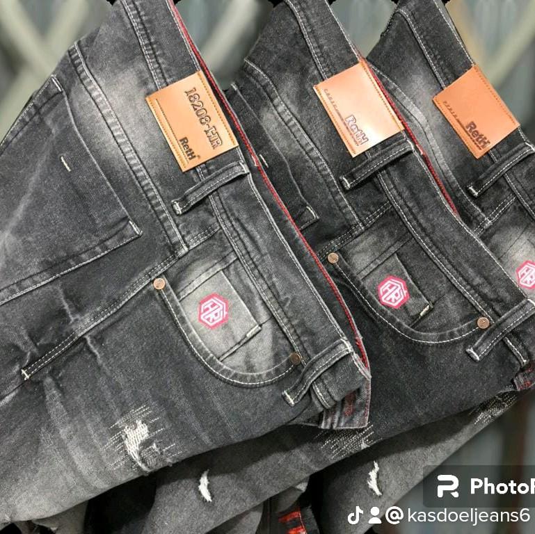 Celana Jeans Sobek Pendek Pria Denim Distro Premium  34 35 36 37 38 39 Santai 3