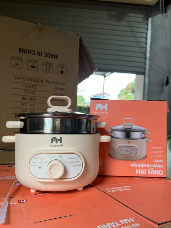 E39_NỒI ĐIỆN ĐA NĂNG 2 TẦNG , DUNG TÍCH 2L CHỐNG DÍNH 0