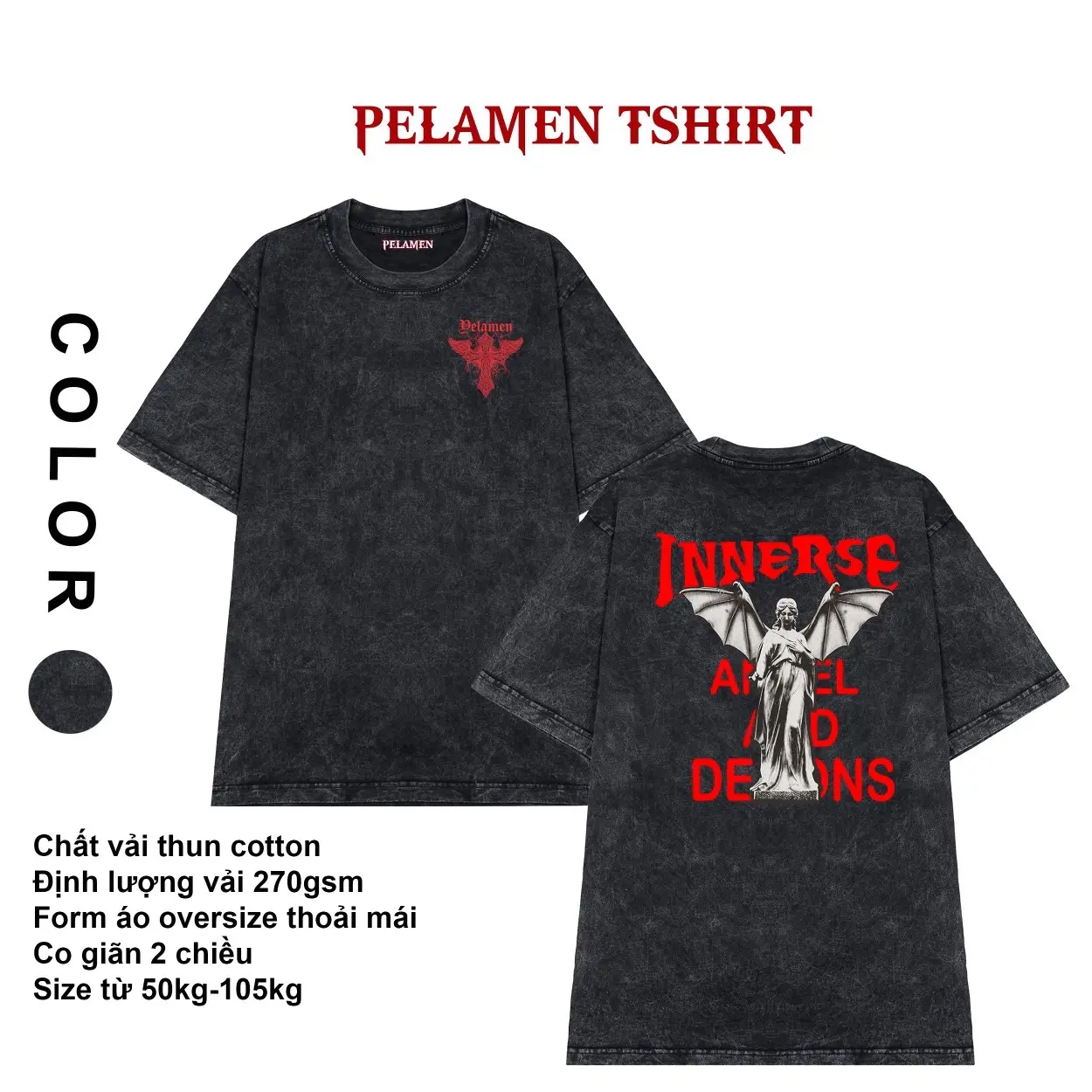 Áo thun wash unisex, hiệu ứng in cao cấp từ Pelamen Shop,  Phong cách  Menswear trẻ trung và năng động phù hợp cho cả nam và nữ