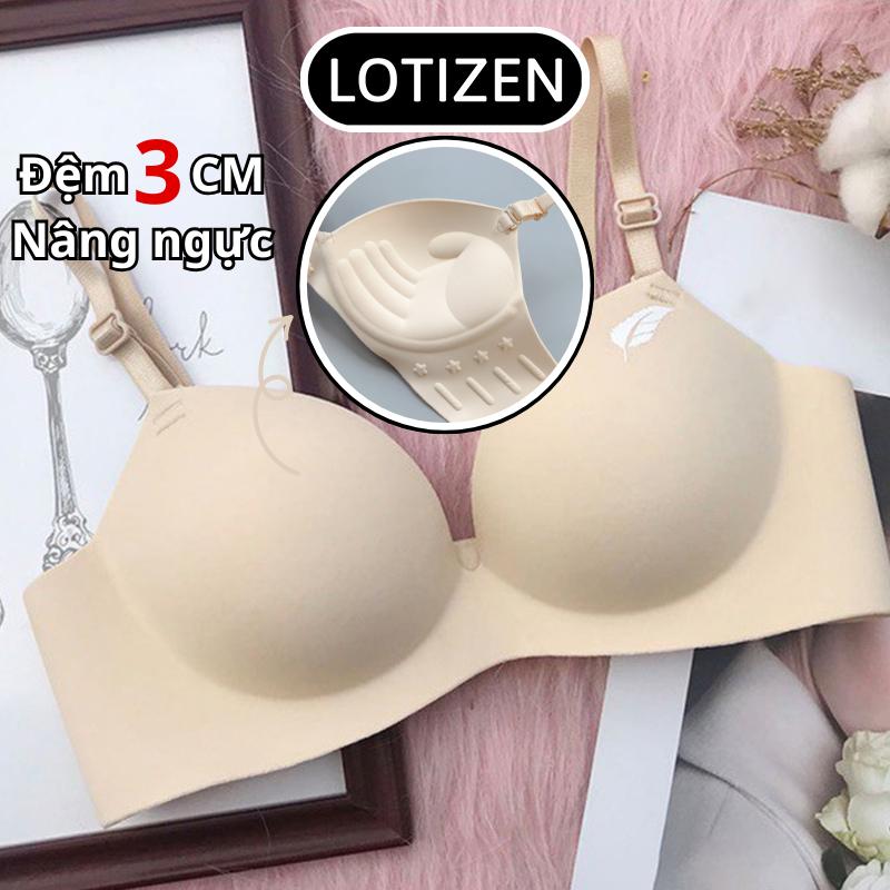Áo lót nữ su họa tiết lông vũ đệm mút 3CM êm ái Lotizen mã ANM42 0