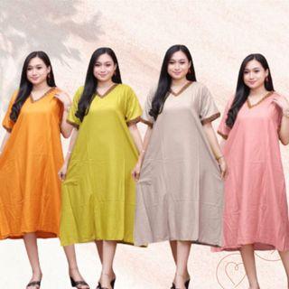 90ribu Dapat 9pcs Daster Rayon Promo Cuci Gudang Dress Busui Kancing Midi Motif 5