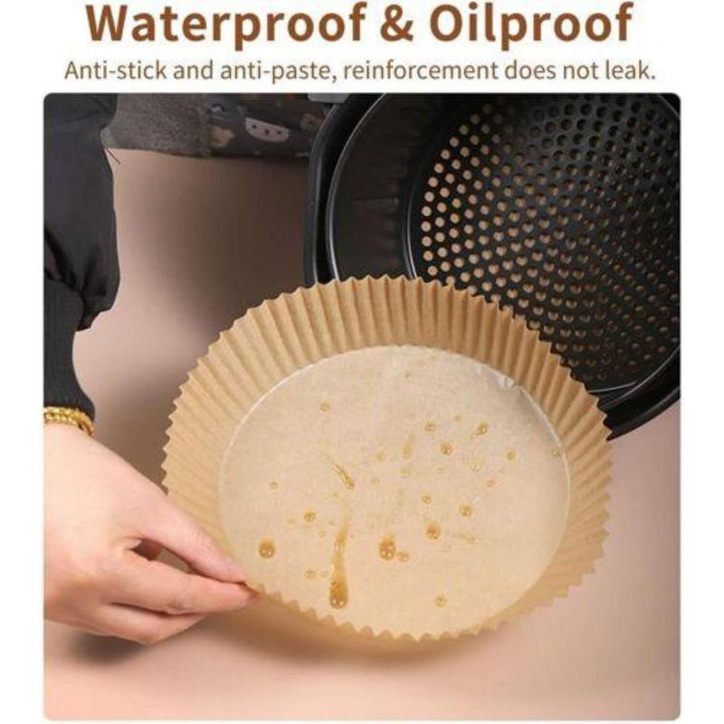 Disposable Air Fryer Liner (100pcs), Disposable Paper Liner for Baking Roasting Microwave, Baking Utensils for Home Kitchen 6