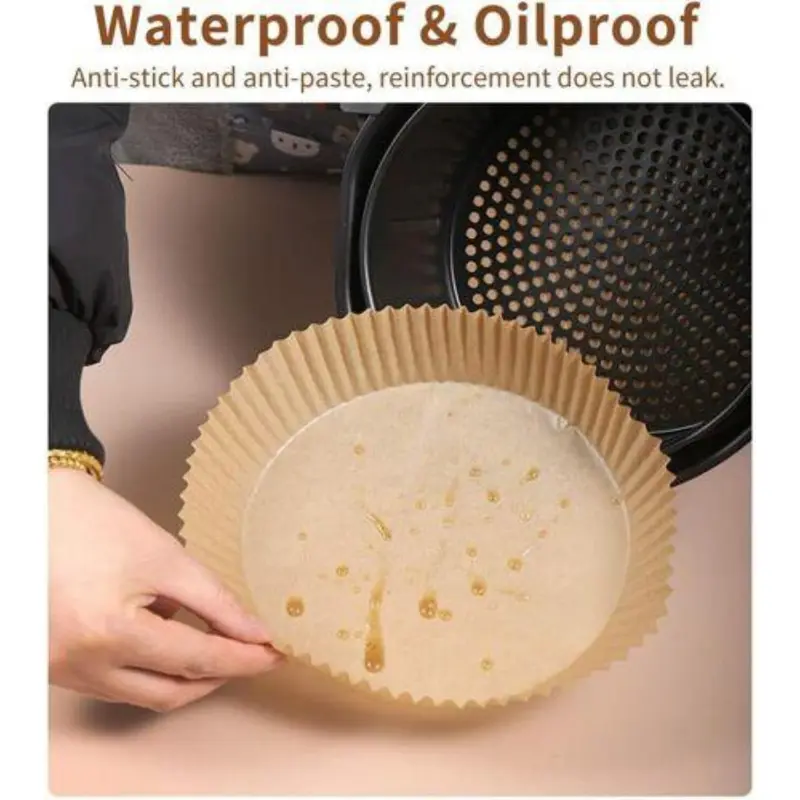 Disposable Air Fryer Liner (100pcs), Disposable Paper Liner for Baking Roasting Microwave, Baking Utensils for Home Kitchen 6