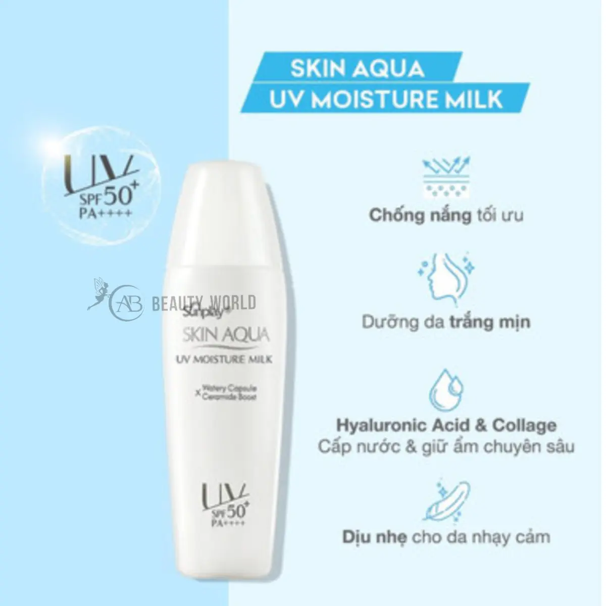Sữa chống nắng dưỡng da ẩm mịn Skin Aqua UV Moisture Milk SPF 50+/PA++++ 30g - DATE
