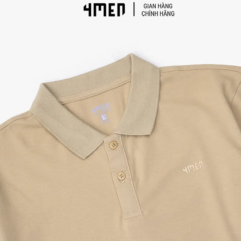 Áo polo nam trơn basic 4MEN PO066 ngắn tay, vải cá sấu thấm mồ hôi, thoáng mát, mềm chống nhăn, co giãn thoải mái Menswear Có Cổ Shirt 6