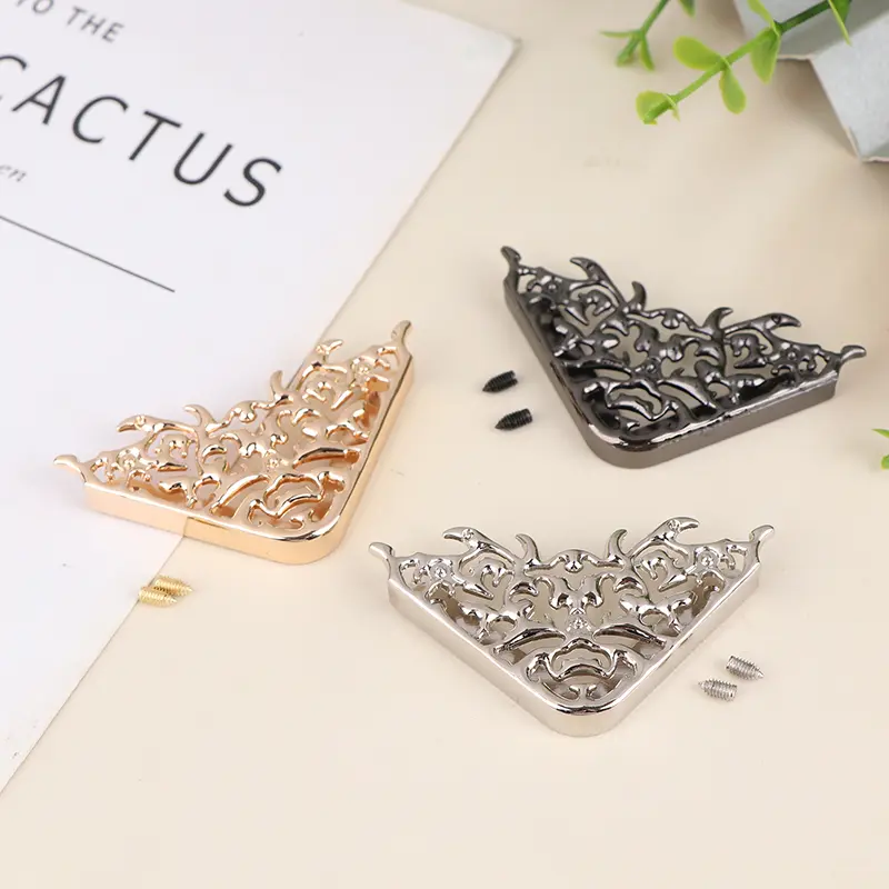 Bảo Vệ Góc Túi Kim Loại, Với 2 Vít, Kẹp Túi Xách, Viền Khóa Trang Trí Cố Định Rỗng Phụ Kiện Phần Cứng Tự Làm
