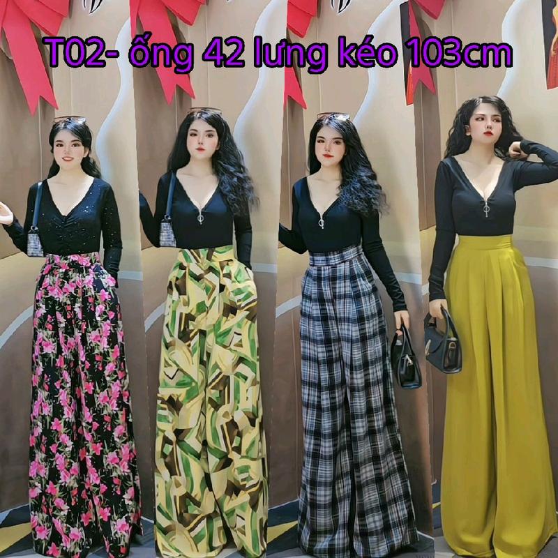 [XẢ KHO Ống 42-DÂY KÉO Sau dài 103cm]- Quần trí Lụa Mango Giả Váy đo eo cao trên rốn 5cm - FOM TO LÙI SIZE