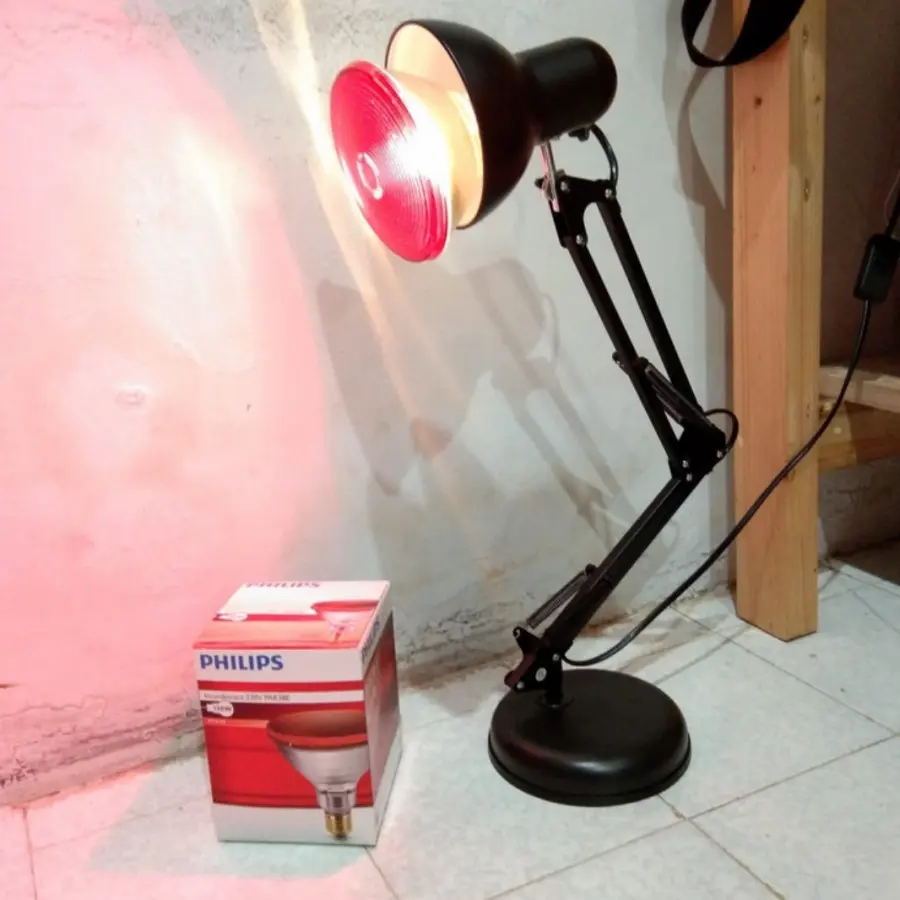 Lampu infrared terapi kesehatan komplit alat fisioterapi infra merah - PUTIH+INFRARED