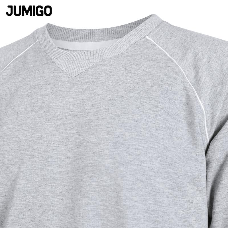 Bộ Nỉ Nam thể thao dài tay cổ tròn dáng ôm chất Da Cá dày dặn chạy viền- JUMIGO 3