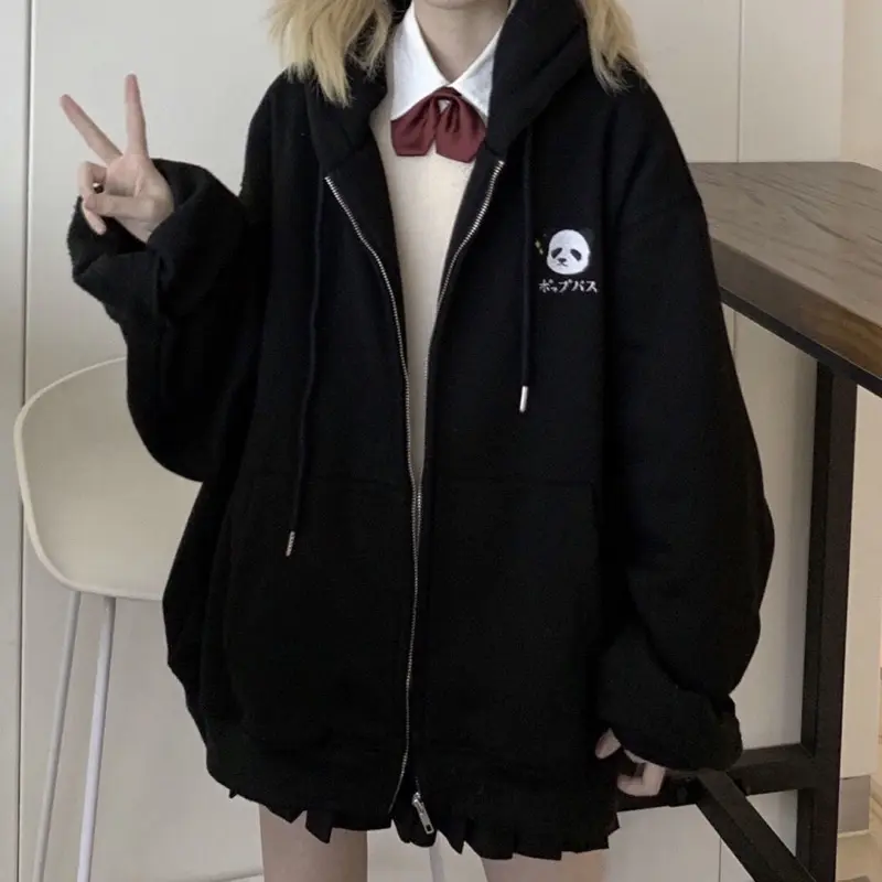 [Ảnh Thật] Áo Hoodie Zip Thêu Gấu Trúc Panda Chất Nỉ Dày Form Unisex Form Nam Nữ Nón 2 Lớp ★ xám tiêu zipper