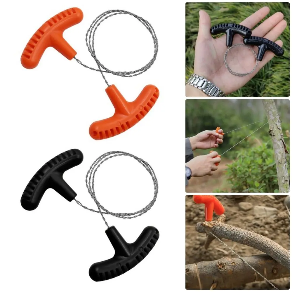 1Pcs Durable Stainless Steel Wire Saw with Finger Handle Survive Tool Manual Chain Saws Outdoor Camping Hiking Pocket Portable Hand Saw