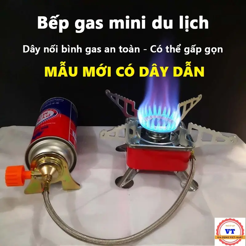 [KHÔNG KÈM BÌNH GA] Bếp ga du lịch mini [DÂY DẪN GAS XỊN ]Cắm Trại, dã ngoại gấp gọn đa năng tiện lợi - Không kèm bình ga 1