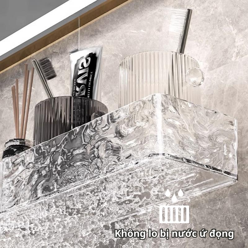 Kệ Để Nhà Tắm Chữ Nhật Trong Suốt Có Móc Hươu Treo Đồ Chất Liệu ABS Cao Cấp 2