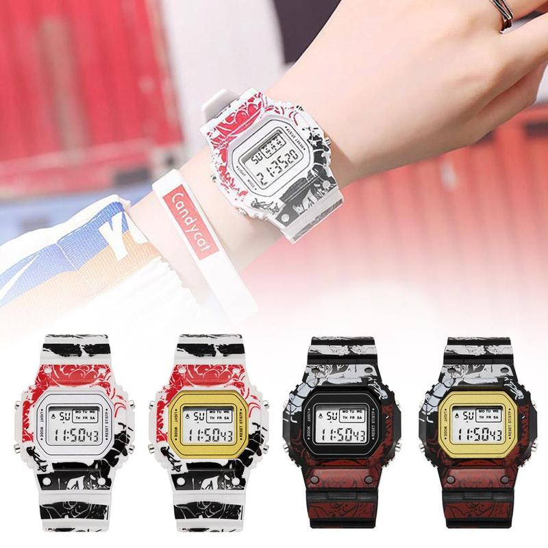 Product Introduction of Jam Tangan Sukan Lelaki, One Piece, Jam Tangan Elektronik Berkilau, Jam Fesyen Digital Lelaki, Hadiah Hebat, F0K5 27