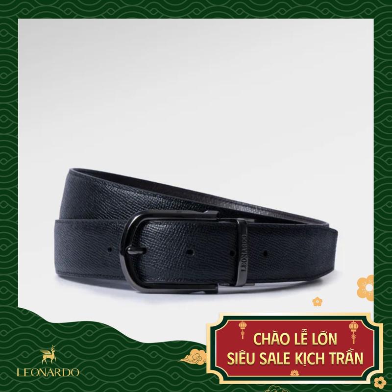 Thắt Lưng Nam mặt xoay chiều Devon chất liệu da Crossgrain cao cấp, mặt hợp kim cao cấp, bền bỉ, dễ vệ sinh - LEONARDO