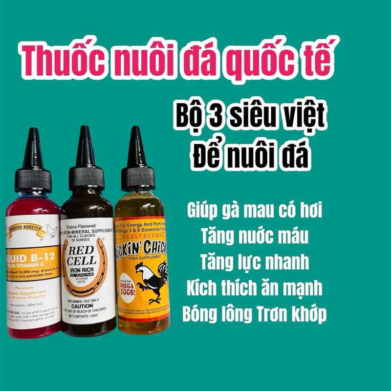  Bộ 3 nuôi chế độ đá Quốc Tế ,Giúp cho gà tăng lực kích ăn  bóng lông  nở cơ bắp . Sản phẩm được nhập khẩu từ Mỹ 