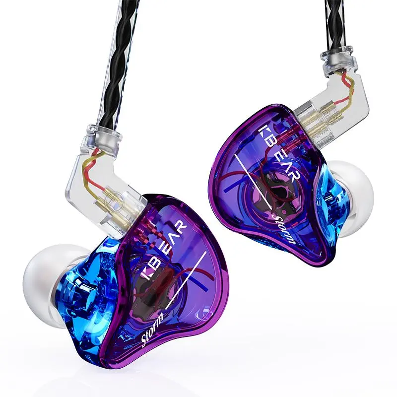 Kbear Storm in-ear Monitor Earphones, Custom Wired Earbuds in Ear Headphones, Hi Res Detachable OFC Silver-plated Cable Earphones, Audio
