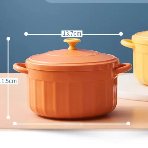 Tô Ăn Mì, Tô Đựng Cháo Chống Nóng 2 Lớp Cách Nhiệt Có Nắp Đậy 2 Quai Tiện Dụng 3